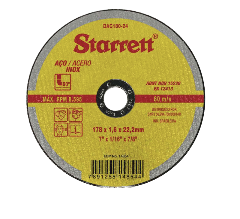 Disco corte DAC180-24 (180 x 1,6 x 22,2mm) STARRET